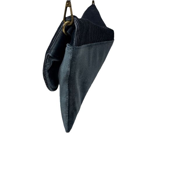 Anthropologie Blue Velvet Corded Shoulder & Crossbody Clutch Bag New Without Tag - Picture 7 of 16
